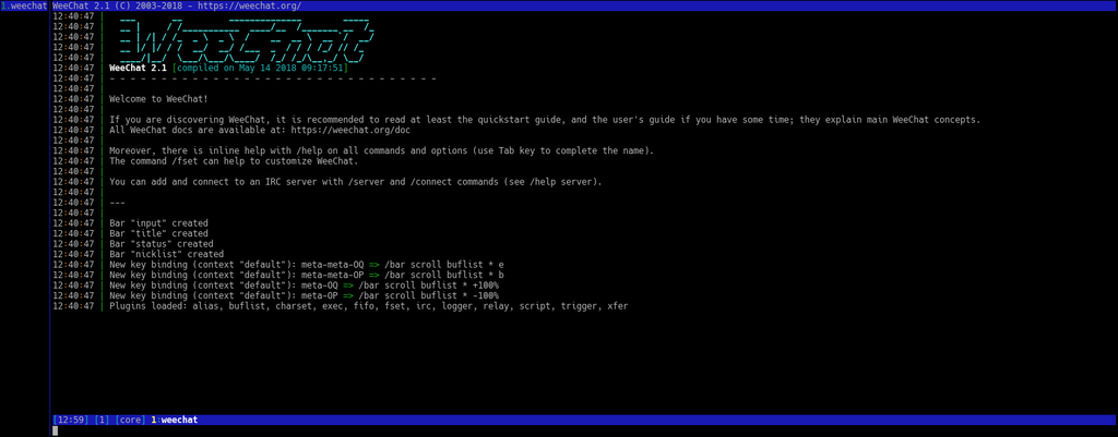 WeeChat en ligne de commande